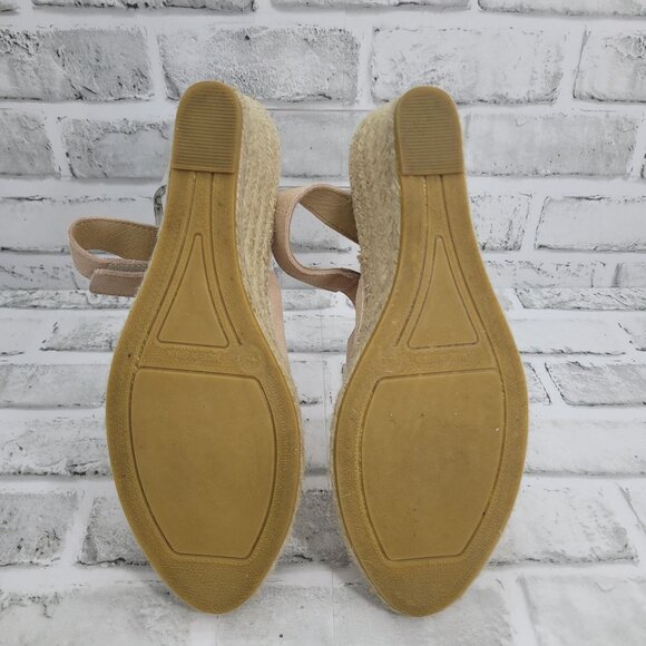 Macarena Light Blush Pink Suede Wedge Espadrilles Silng Back Size 40 EU 9 US - Picture 7 of 7